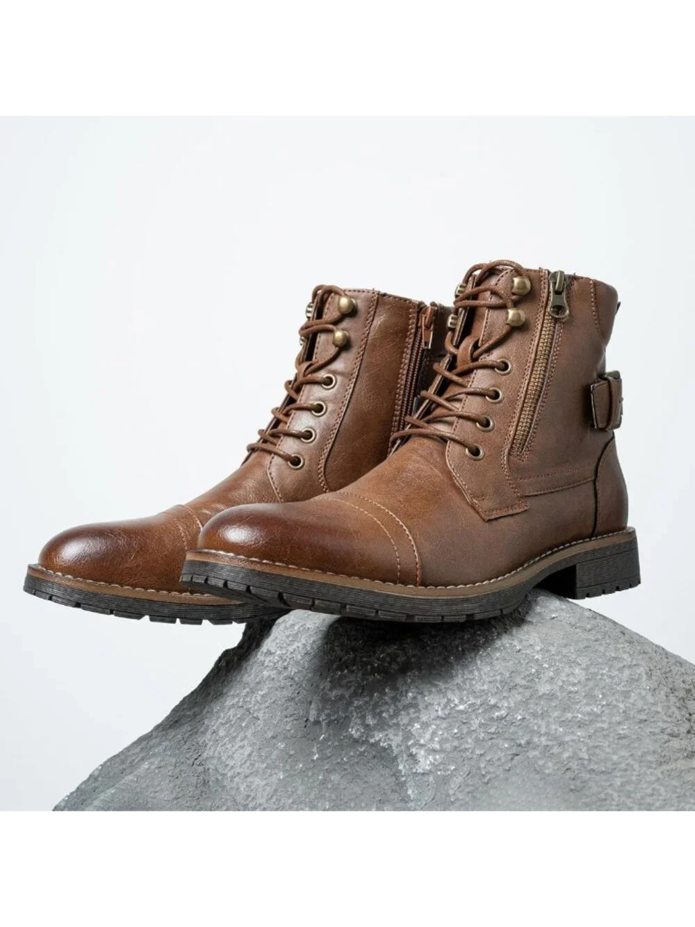 Stylish Men's Motorcycle Combat Boots | Casual Footwear for Adventurous Souls